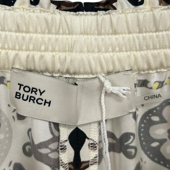 NWT Tory Burch Ivory Pisces Dream Printed Silk Pull On Pants Womens 12 - Picture 4 of 10